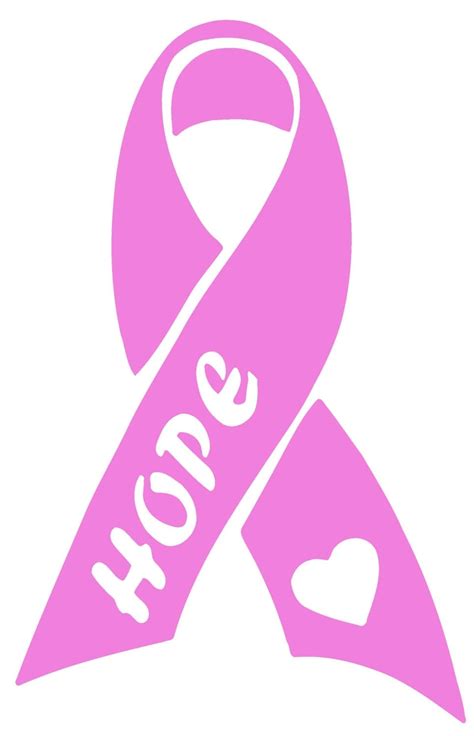 Breast Cancer Awareness Hope Ribbon Vinyl Decal T141