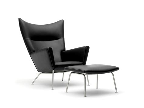 Wherever you place this awesome looking features * unique winged design * curved hugging form of seat * premium pu leather seat * quality wooden frame * supportive unique armrests. Carl Hansen & Søn - Wing chair CH445 - design Hans J. Wegner