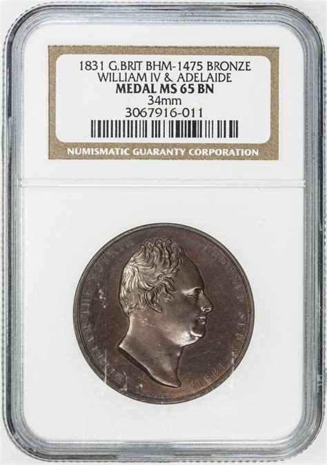 Great Britain William Iv 1830 1837 Ae Coronation Medal 1831 Ngc