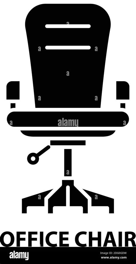 Office Chair Symbol Icon Black Vector Sign With Editable Strokes