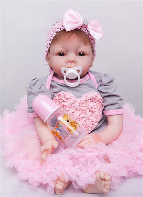 55cm Silicone Reborn Baby Doll Toy Cloth Body Babies Doll Lifelike