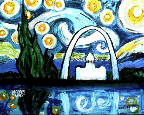 Starry Night Gateway Arch Painting By Genevieve Esson