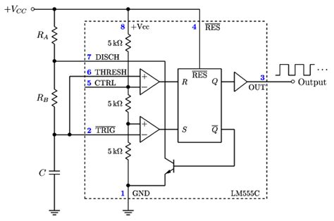 The 555 ic timer circuit above shows a very straightforward design where the ic 555 forms the central controlling part of the circuit. ECEN 2250, myDAQ Experiment 1: Capacitors and the 555 Timer