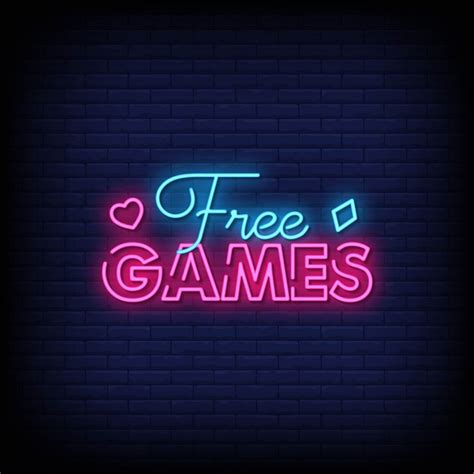 Premium Vector Free Games Neon Signs Style Text Vector