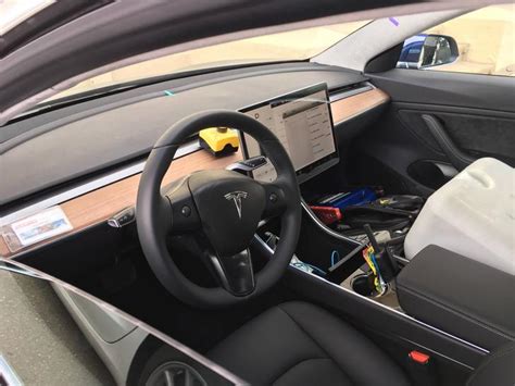 Tesla Model 3 Interior Photos Autopilot Stalk Steering Wheel And