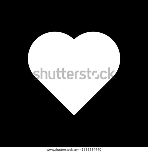 White Heart Emoji Isolated On Black стоковая векторная графика без
