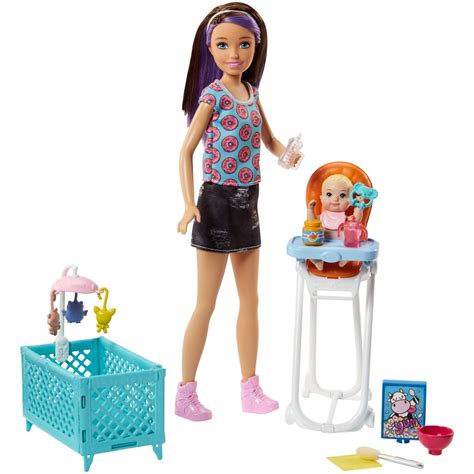 Barbie Skipper Babysitters Inc Doll Baby Feeding Doll Playset