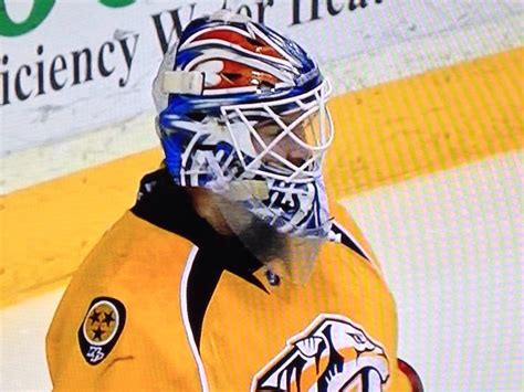 Newly Acquired Predators Goaltender Devan Dubnyk Wears Mask Of Former Team In His Debut Hockey