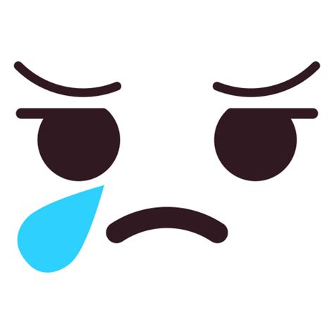 Simple Crying Emoticon Face Transparent PNG SVG Vector File