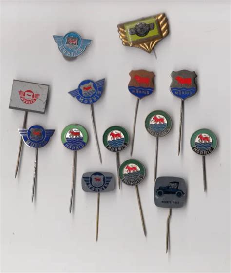 Vintage Morris Pin Badges Enamel 1960s Logo Job Lot Auto Anstecknadeln