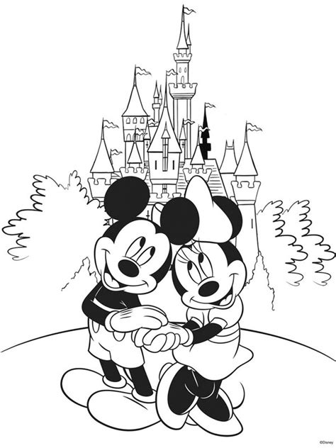 Disegni Da Colorare Di Minnie E Topolino A Disneyland
