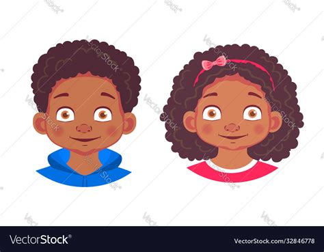 Portrait African Boy And Girl Royalty Free Vector Image