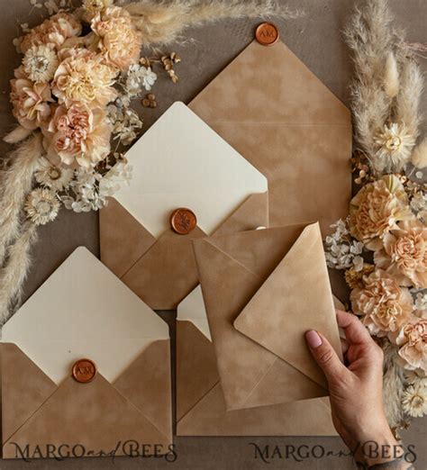 Nude Envelopes For Invitations With Velvet Liners A Handmade