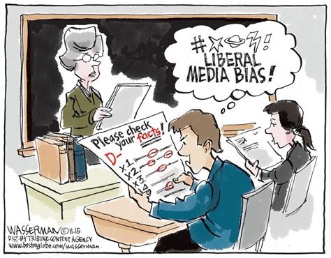 Editorial Cartoon Liberal Media Bias Media Bias Political Cartoons