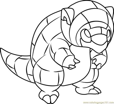 Alola Sandshrew Pokemon Sun And Moon Coloring Page For Kids Free