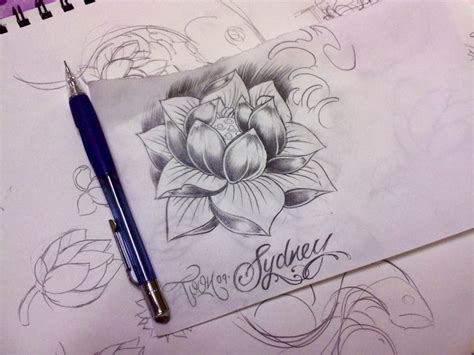 Water Lily Tattoo Sketch By Samthedrawer On Deviantart Water Lily