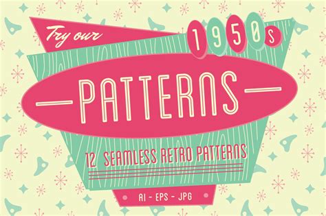 14 1950s Graphic Patterns Images 1950s Retro Seamless Patterns 1950