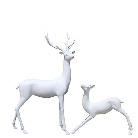 Statues Fiberglass Sika Deer Decoration Resin Crafts Elk Wht Sculpture