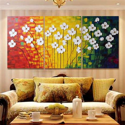 3 Panels Handpainted Canvas Wall Art Abstract Painting Modern Acrylic