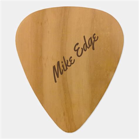 The Image Of A Clear Wood With Custom Name And Initial Of The Guitar