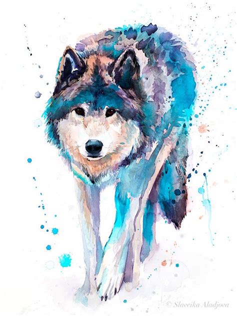 Wolf Watercolor Painting Print By Slaveika Aladjova Art Etsy Wolf