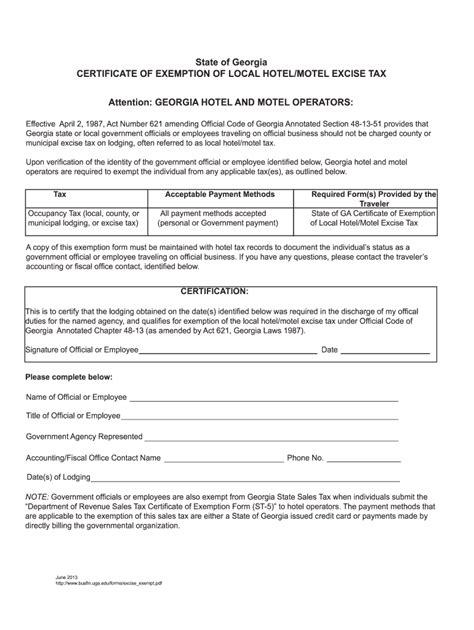 Georgia Tax Exempt Form Hotel Fill Out And Sign Online Dochub