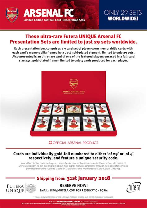 Football Cartophilic Info Exchange Futera Arsenal Fc Limited Edition