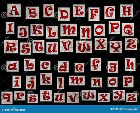 Red Grunge Alphabet Letters Stock Illustration Illustration Of