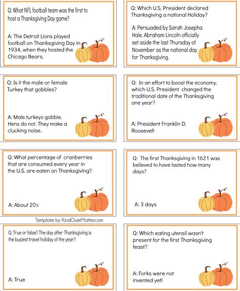 A number of the better marketing strategy templates provide detailed instructions for newbies and do not presume they comprehend how to take each one of the. Free Printable Thanksgiving Dinner Trivia | The Mother ...