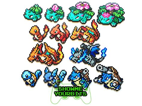 Pokemon Perler Generation 1 Starters And Mega Evolutions