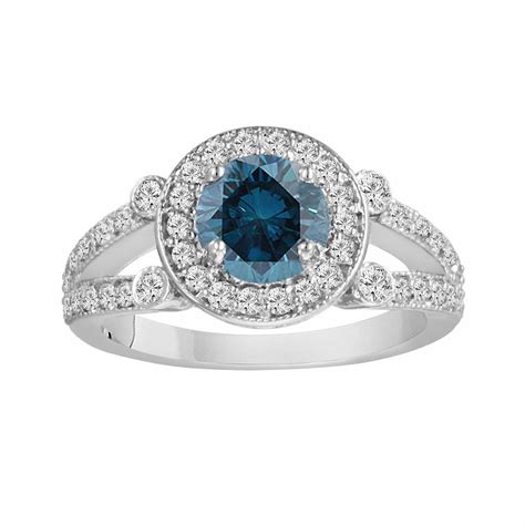 Platinum Blue Diamond Engagement Ring 156 Carat Certified Unique Halo