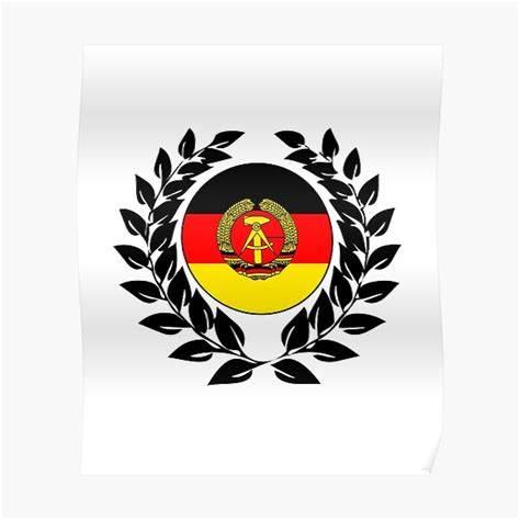 Ddr Flagge Fahne Lorbeerkranz Ostdeutschland Poster Von Geogdesigns Redbubble