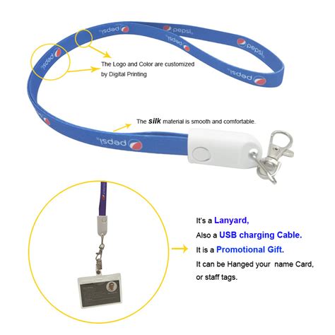 2018 New Promotional 2 In 1 Usb Lanyard Data Charging Cable For Ios And