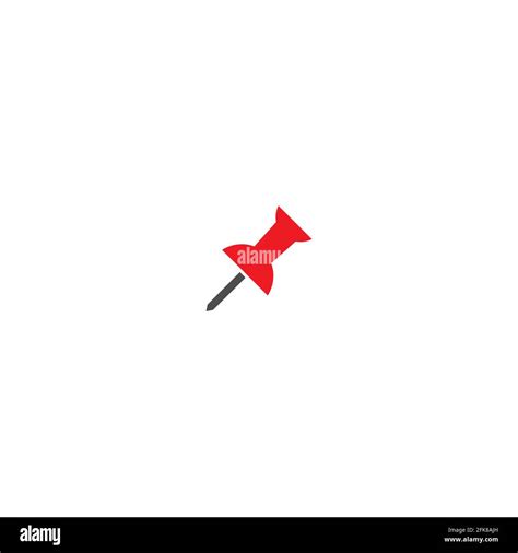 Red Push Pin Icon Isolated On White Office Stationary Needle Vector