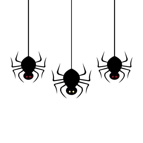 Spiders Hanging For Halloween Isolated Icon 3180077 Vector Art At Vecteezy