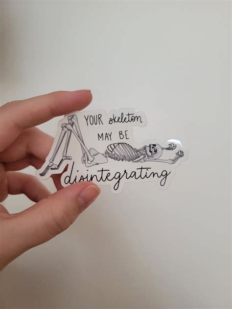 Disintegrating Skeleton Sticker — Unstrung Studios