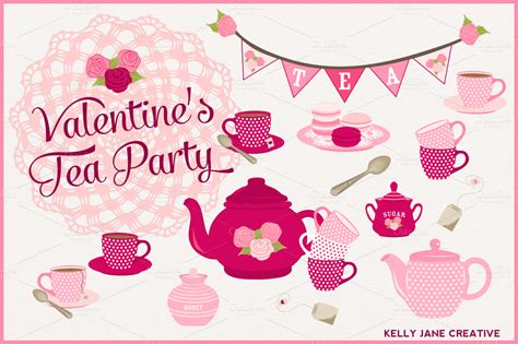 Valentine Tea Party Clip Art Library