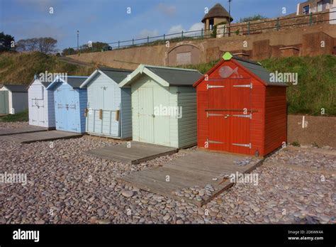 Colourful Beach Huts Budleigh Salterton East Devon England Uk Stock Photo Alamy