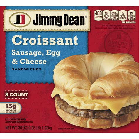 Jimmy Dean® Sausage Egg And Cheese Croissant Sandwiches 8 Count Frozen