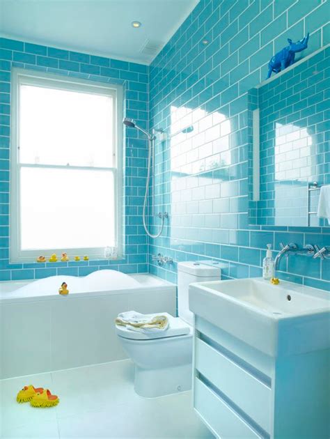 Tile floors allow for heated flooring systems that warm your feet while you're in the bathroom. 40 blue glass bathroom tile ideas and pictures 2020