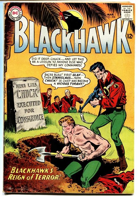 Blackhawk 206 Comic Book 1965 Dc Comics Grave Digger Cover Comic