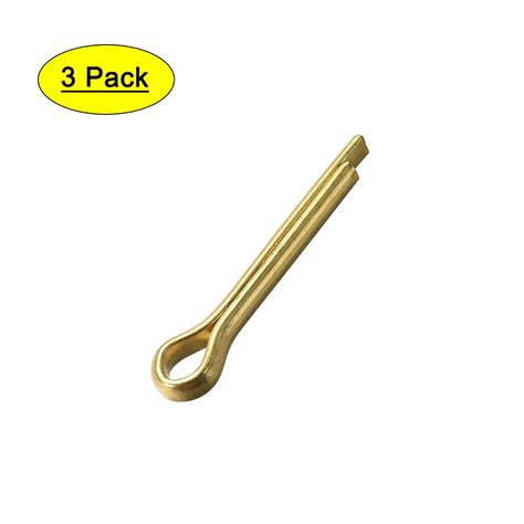 Split Cotter Pin 4mm X 25mm 532 Inch X 6364 Inch Solid Brass 2 Prongs Gold Tone 3 Pcs