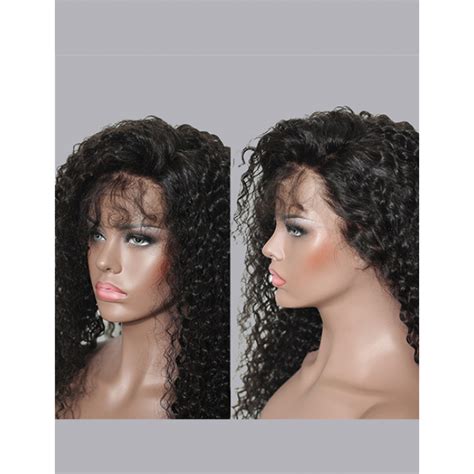 Brazilian Kinky Curly Lace Frontal Wig Pre Plucked With Baby Hair 13x4