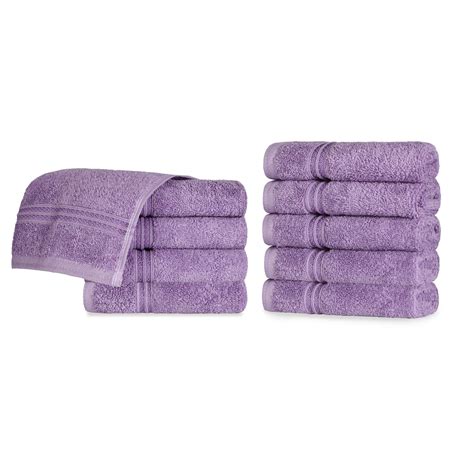 Superior Derry Solid Egyptian Cotton 10 Piece Face Towel Set Royal