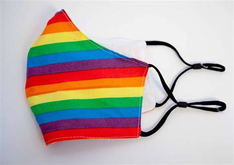 Adult Face Mask Covering Rainbow Reusable Reversible Etsy