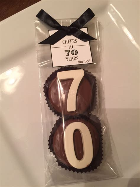 Cheers To 70 Yearsmilk Chocolate Dipped Oreo Cookie Favors