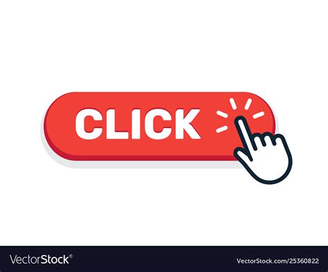 Click Here Button With Hand Icon Web Royalty Free Vector