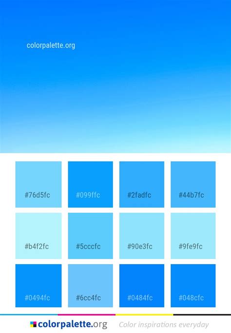 Sky Blue Daytime Color Palette Colors Inspiration Graphics Design