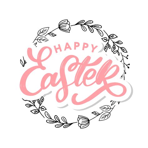 Happy Easter Lettering Card Hand Drawn Lettering Poster For Easter