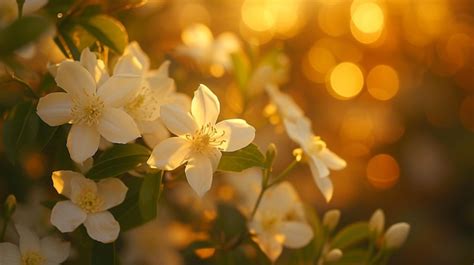 Premium Photo Beautifull White Flower Of Jasmine Falling In The Air